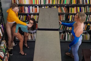 Sneaky Librarian Gets College Cock