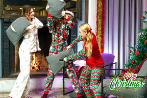 Pillow fight waiting for Santa